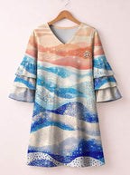 "Maji" Stacked Ruffle Sleeve Dress