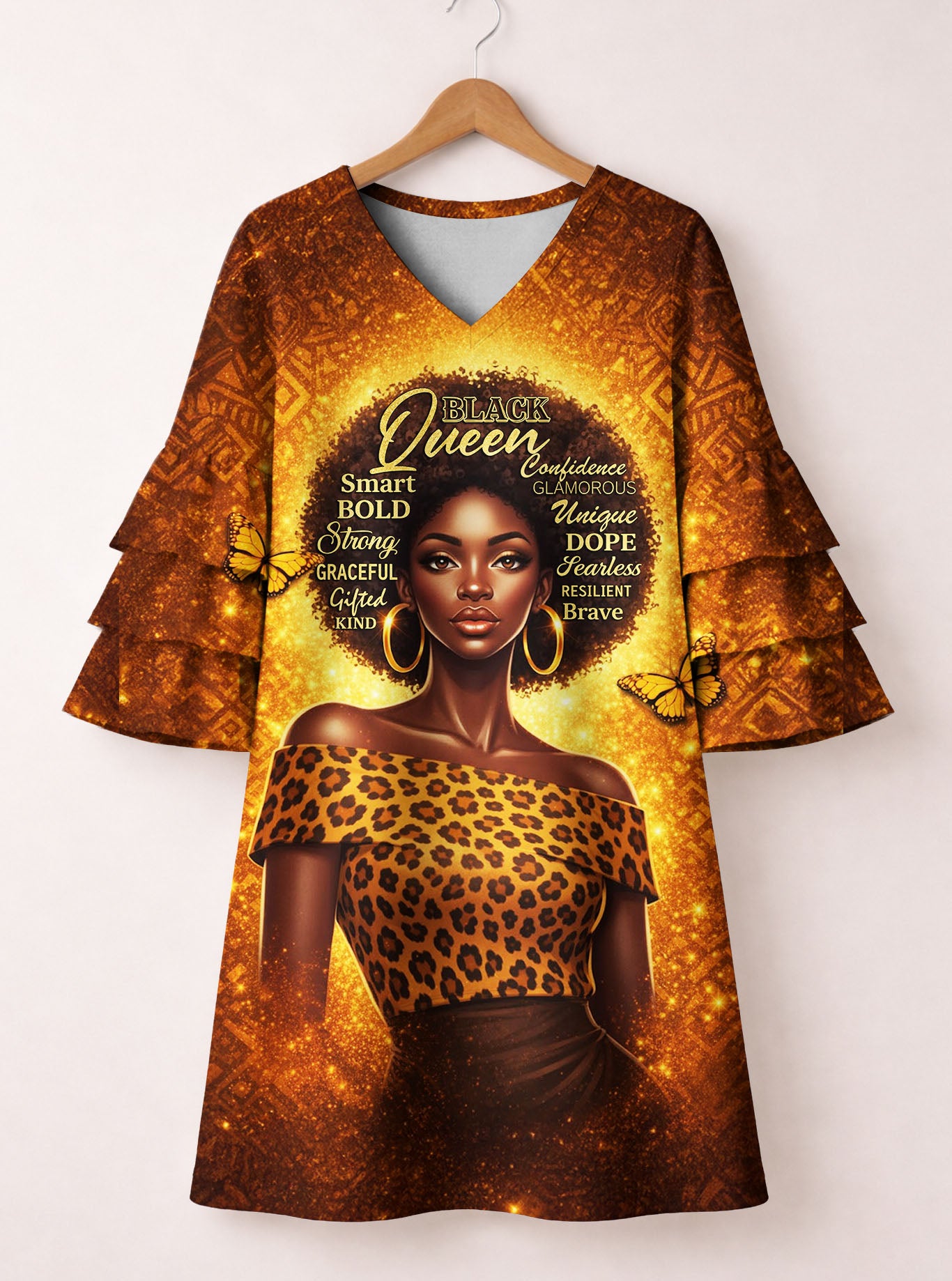 Affirmed Stacked Ruffle Sleeve Dress