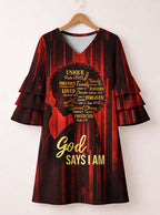 "Asante" Stacked Ruffle Sleeve Dress