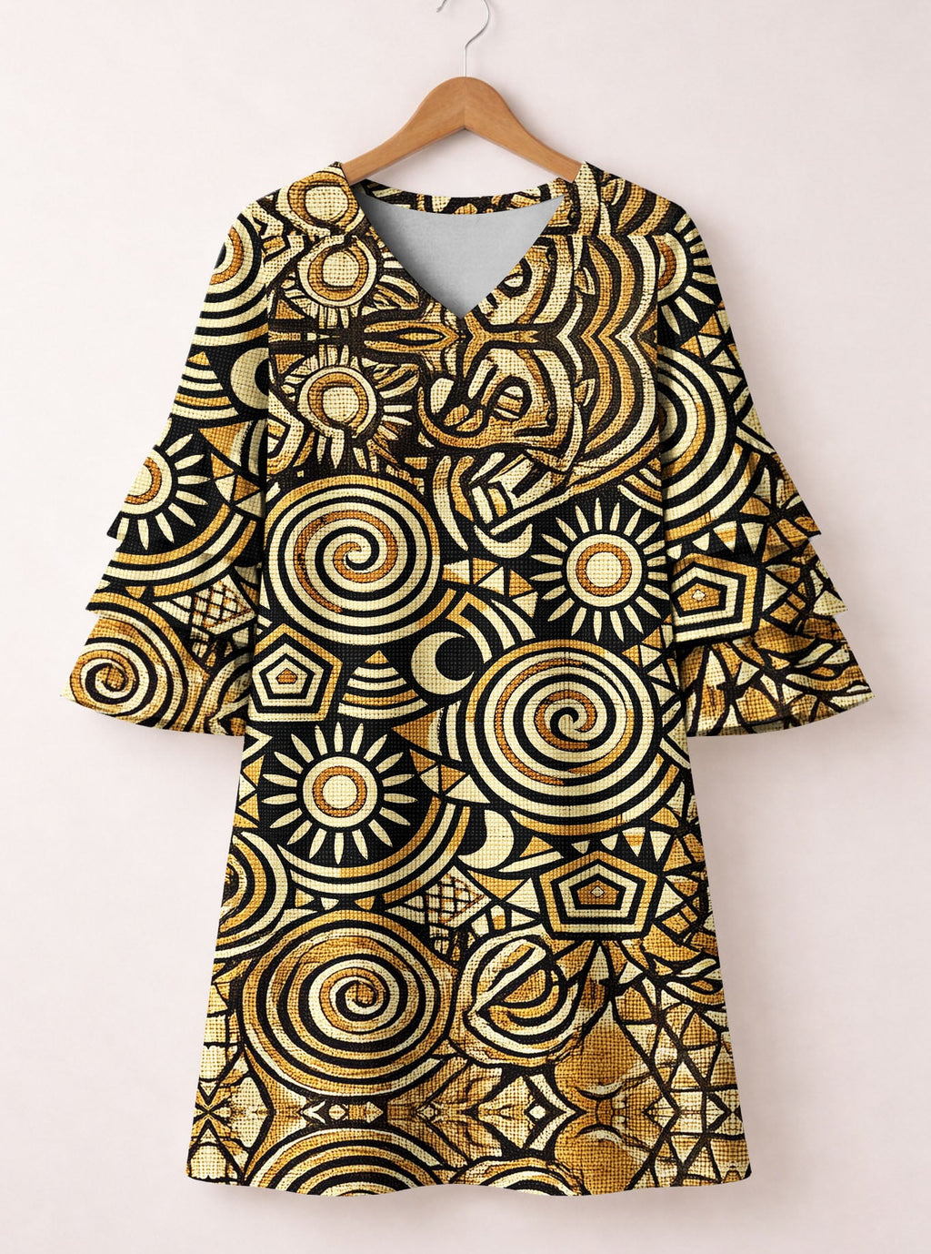 Sahara Stacked Ruffle Sleeve Dress