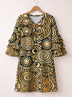 Sahara Stacked Ruffle Sleeve Dress