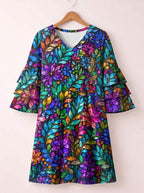 "Upinde" Stacked Ruffle Sleeve Dress