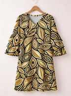 Ashanti Stacked Ruffle Sleeve Dress