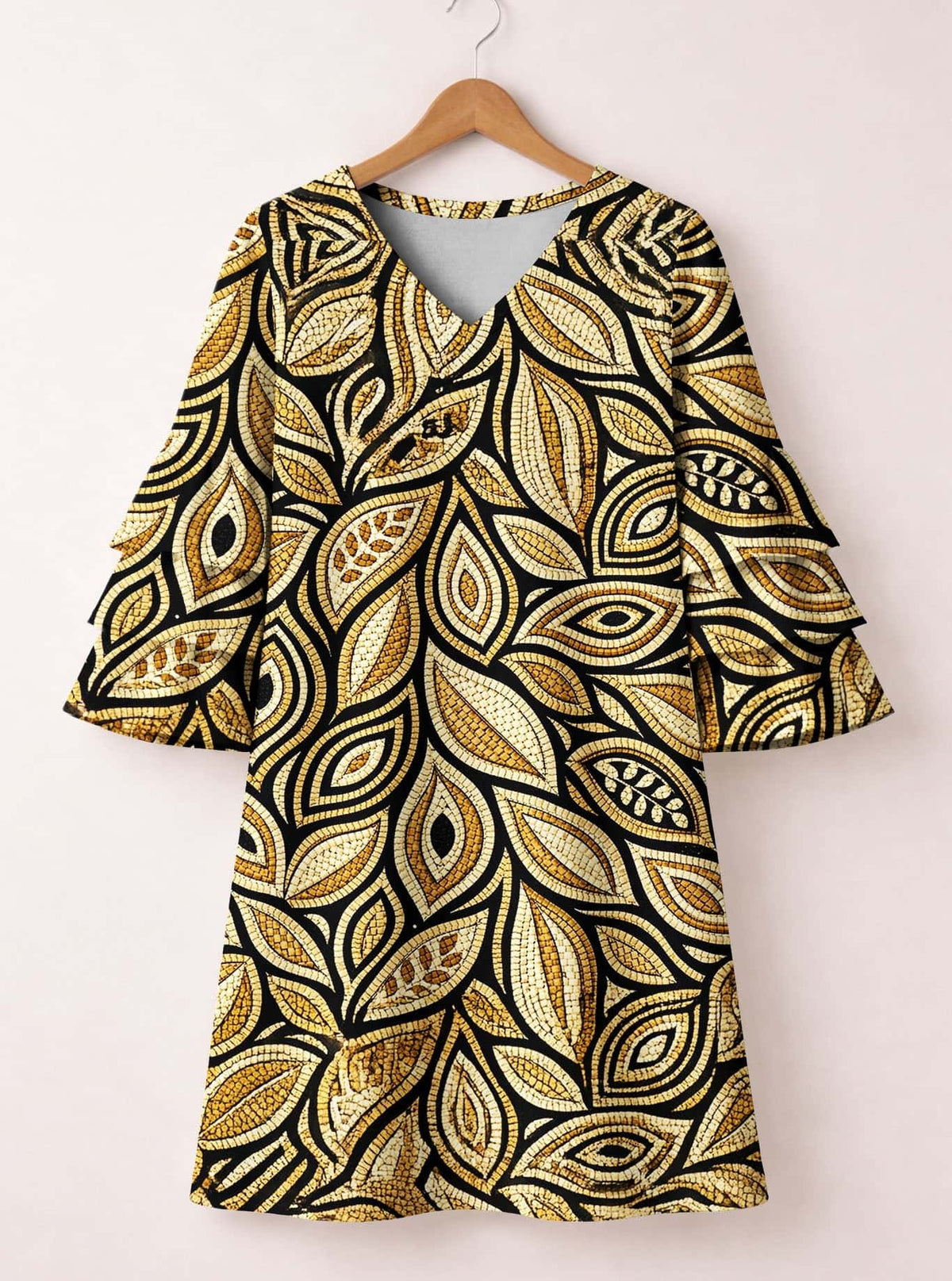 Ashanti Stacked Ruffle Sleeve Dress
