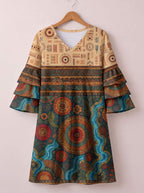 "Mto" Stacked Ruffle Sleeve Dress