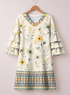 "Alizeti" Stacked Ruffle Sleeve Dress