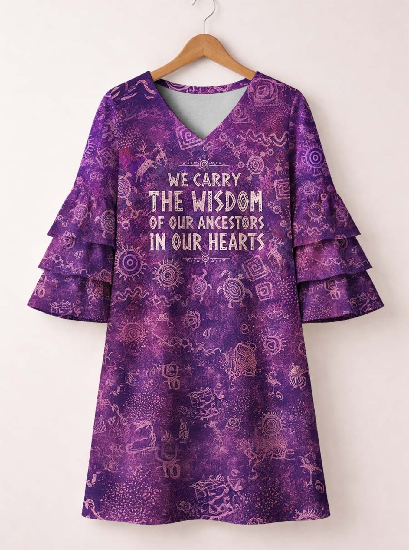 "Hekima" Stacked Ruffle Sleeve Dress