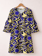 Royal Blue Sheba Stacked Ruffle Sleeve Dress