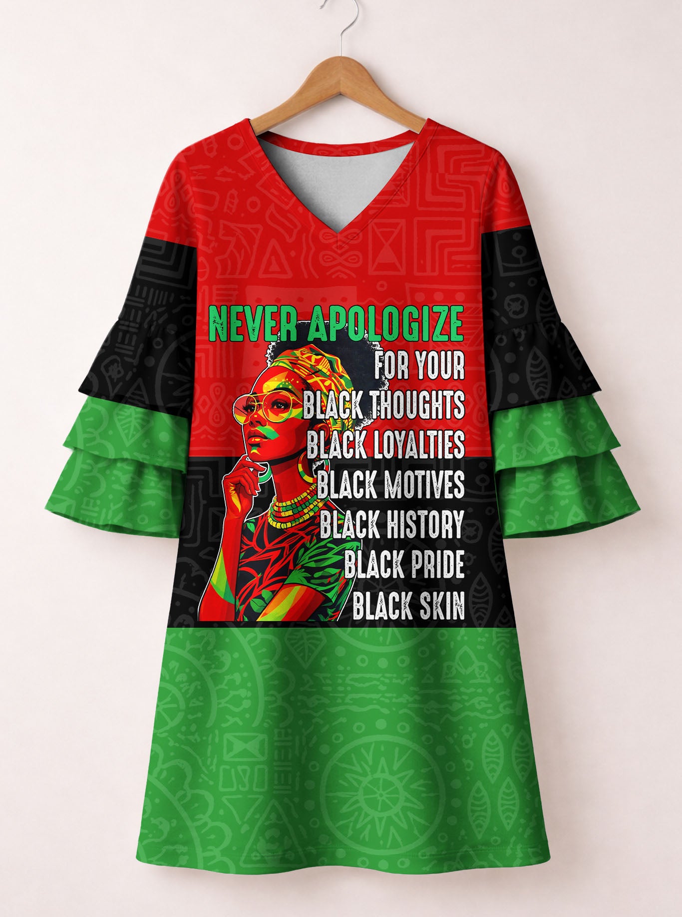 Unapologetic Stacked Ruffle Sleeve Dress