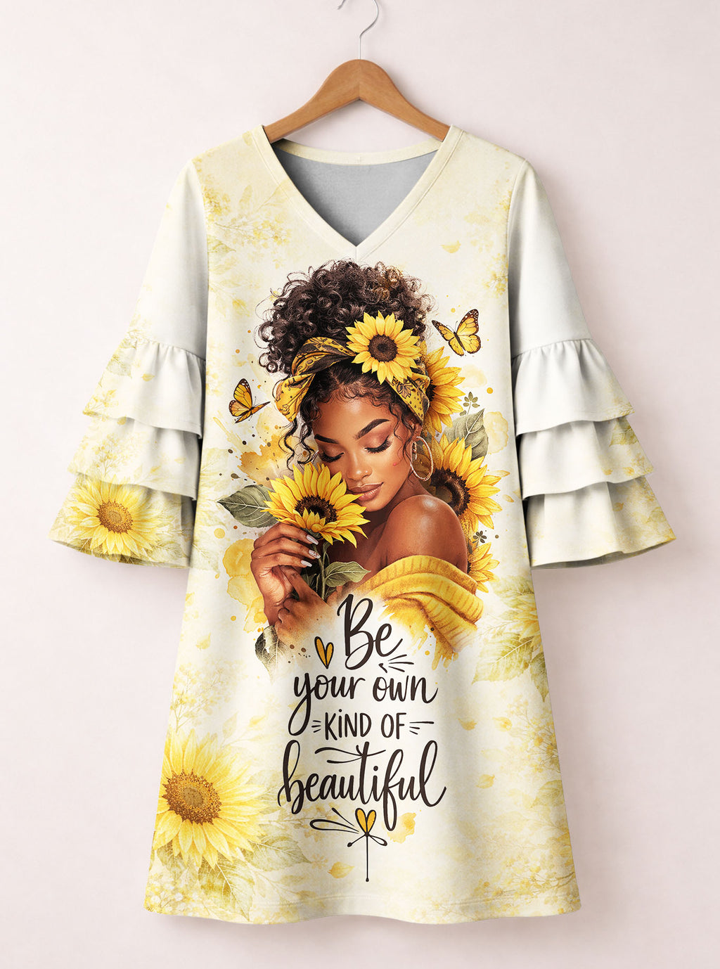 "Jua" Stacked Ruffle Sleeve Dress