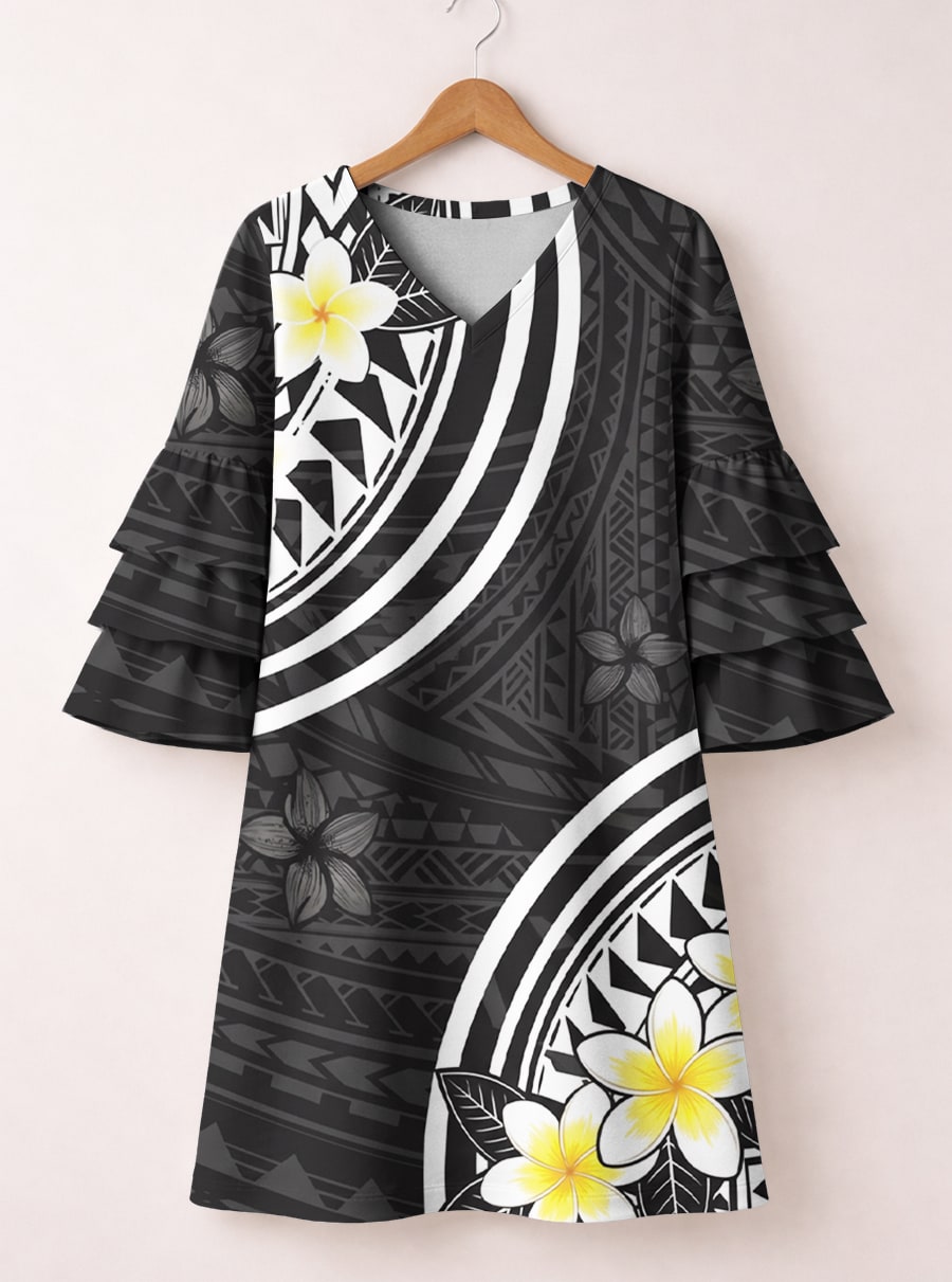 "Melia" Stacked Ruffle Sleeve Dress