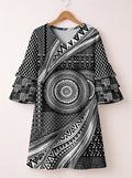 "Hoku" Stacked Ruffle Sleeve Dress