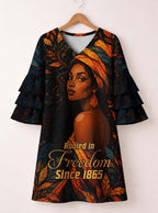"Huru" Stacked Ruffle Sleeve Dress