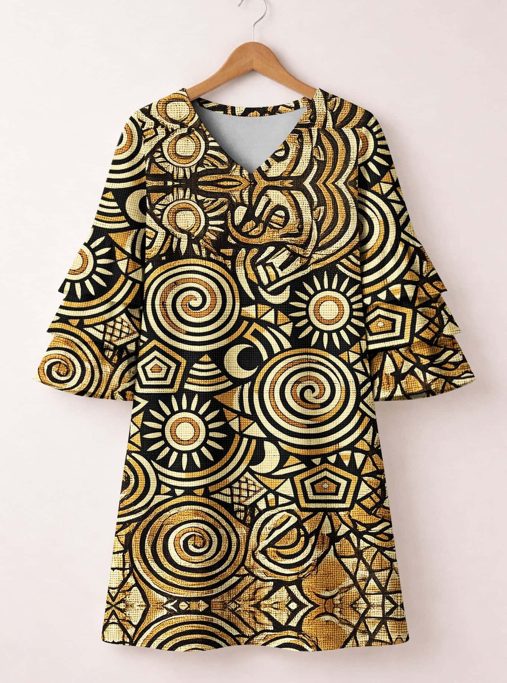 Sahara Stacked Ruffle Sleeve Dress