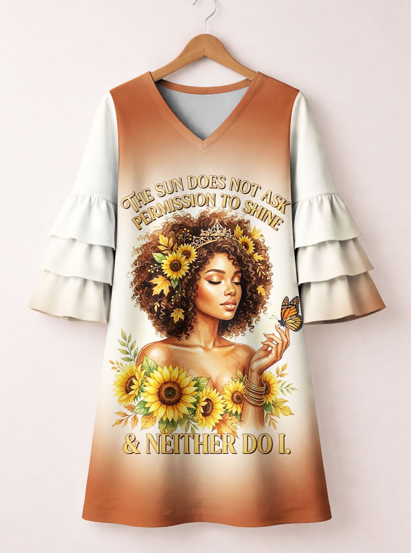 Shine Unbound Stacked Ruffle Sleeve Dress