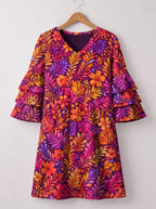 "Waridi" Stacked Ruffle Sleeve Dress