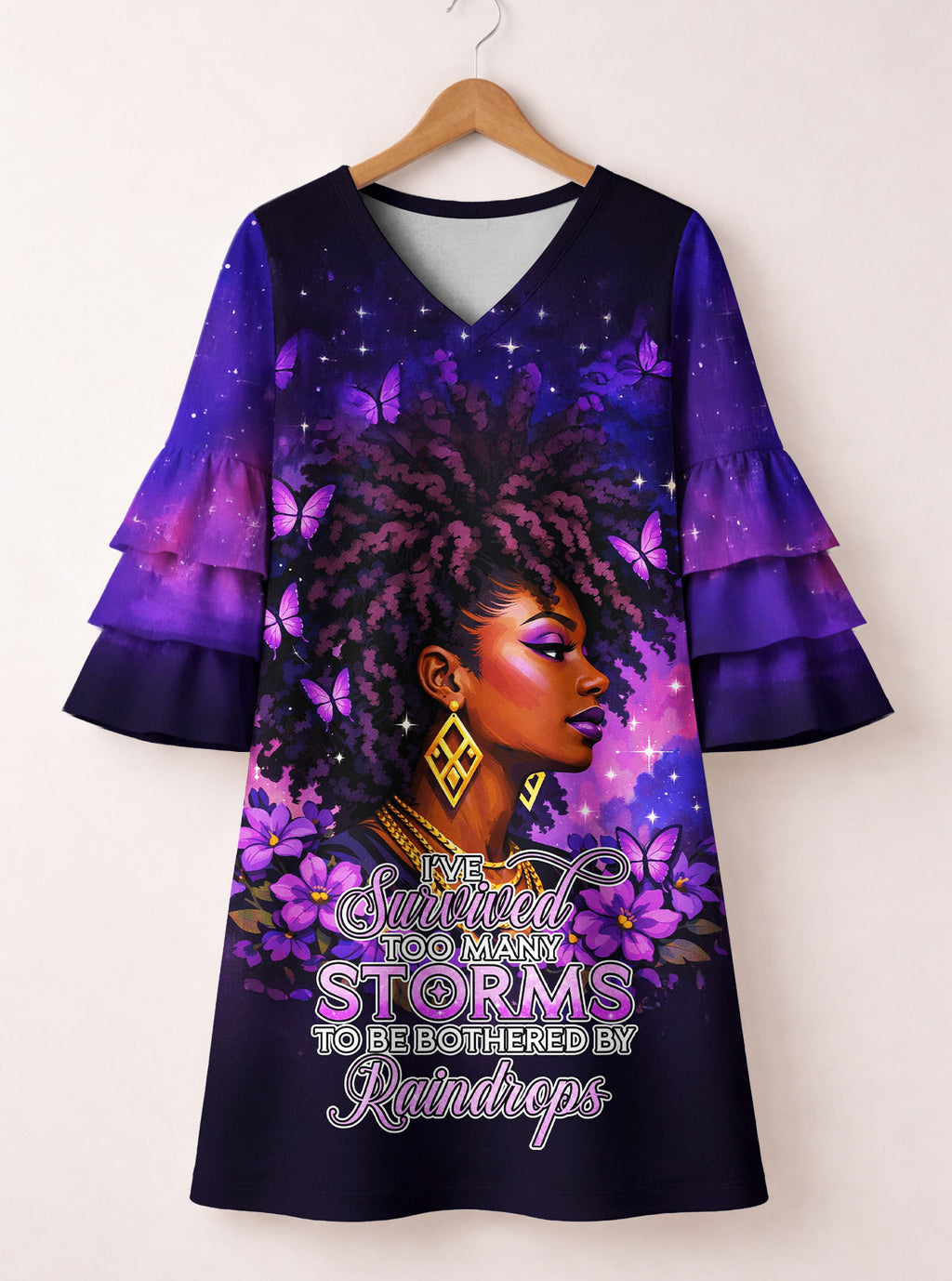Storm Stacked Ruffle Sleeve Dress