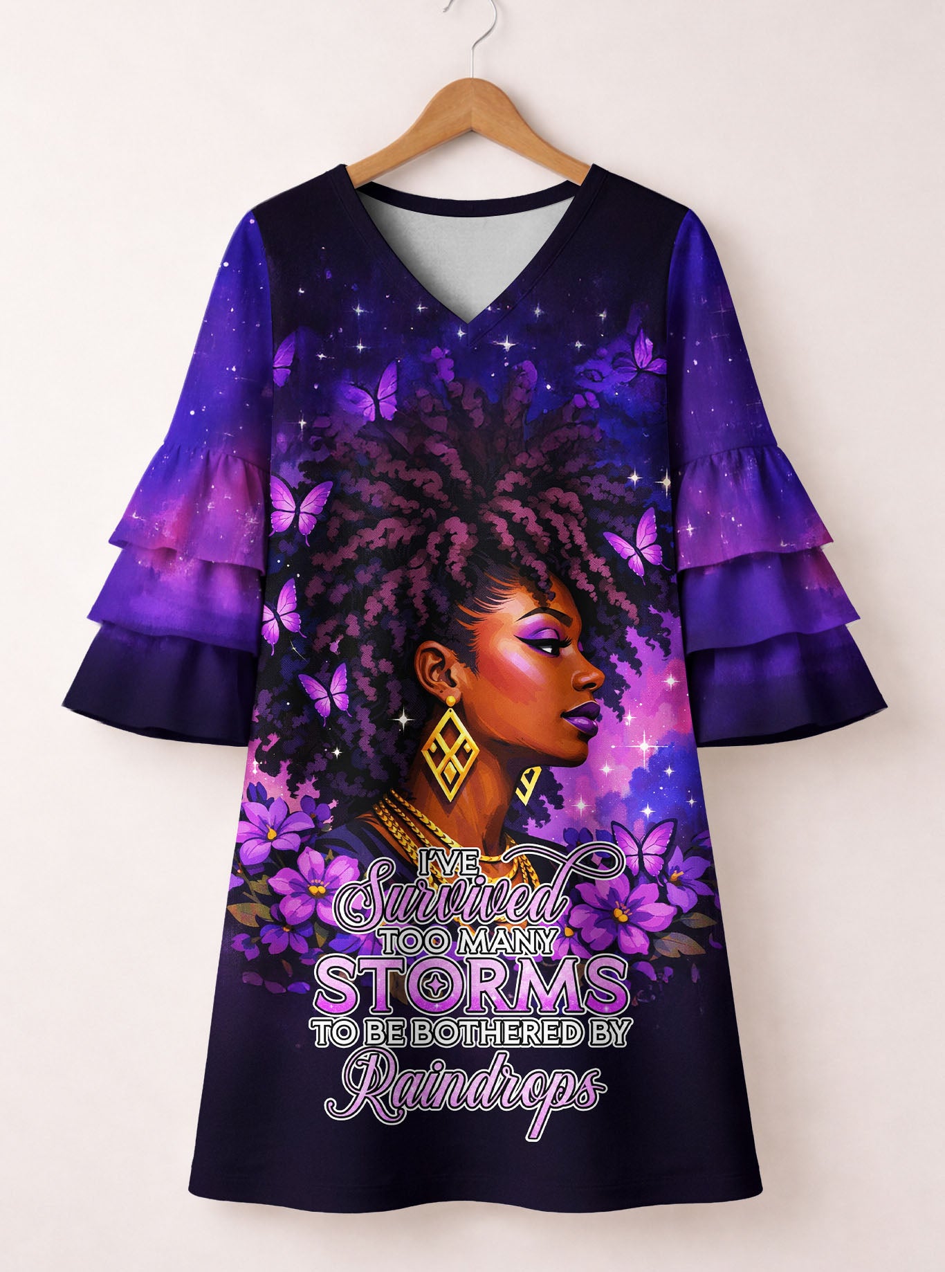 Storm Stacked Ruffle Sleeve Dress