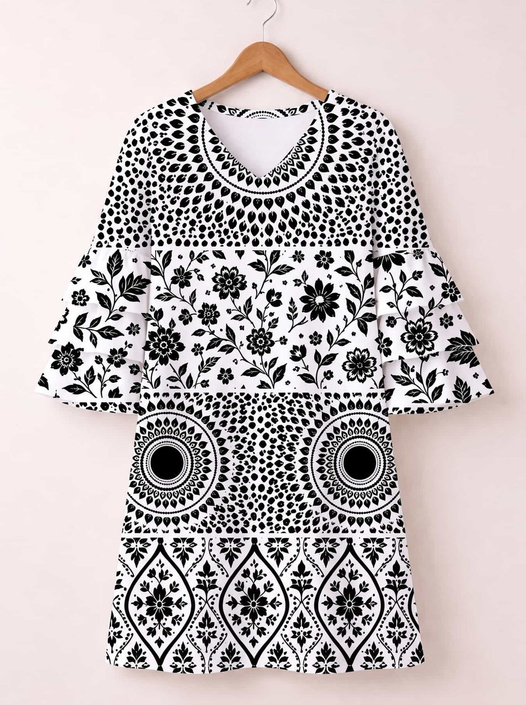 "Mwanga" Stacked Ruffle Sleeve Dress Promo