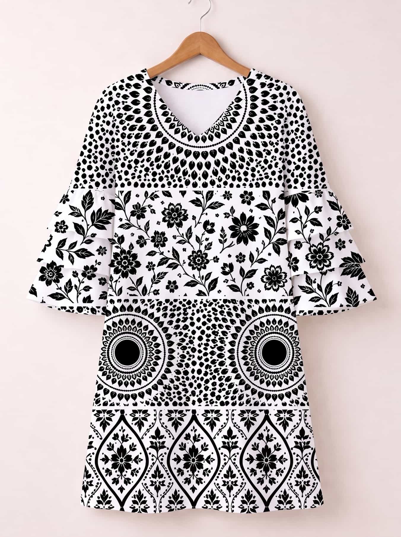 "Mwanga" Stacked Ruffle Sleeve Dress