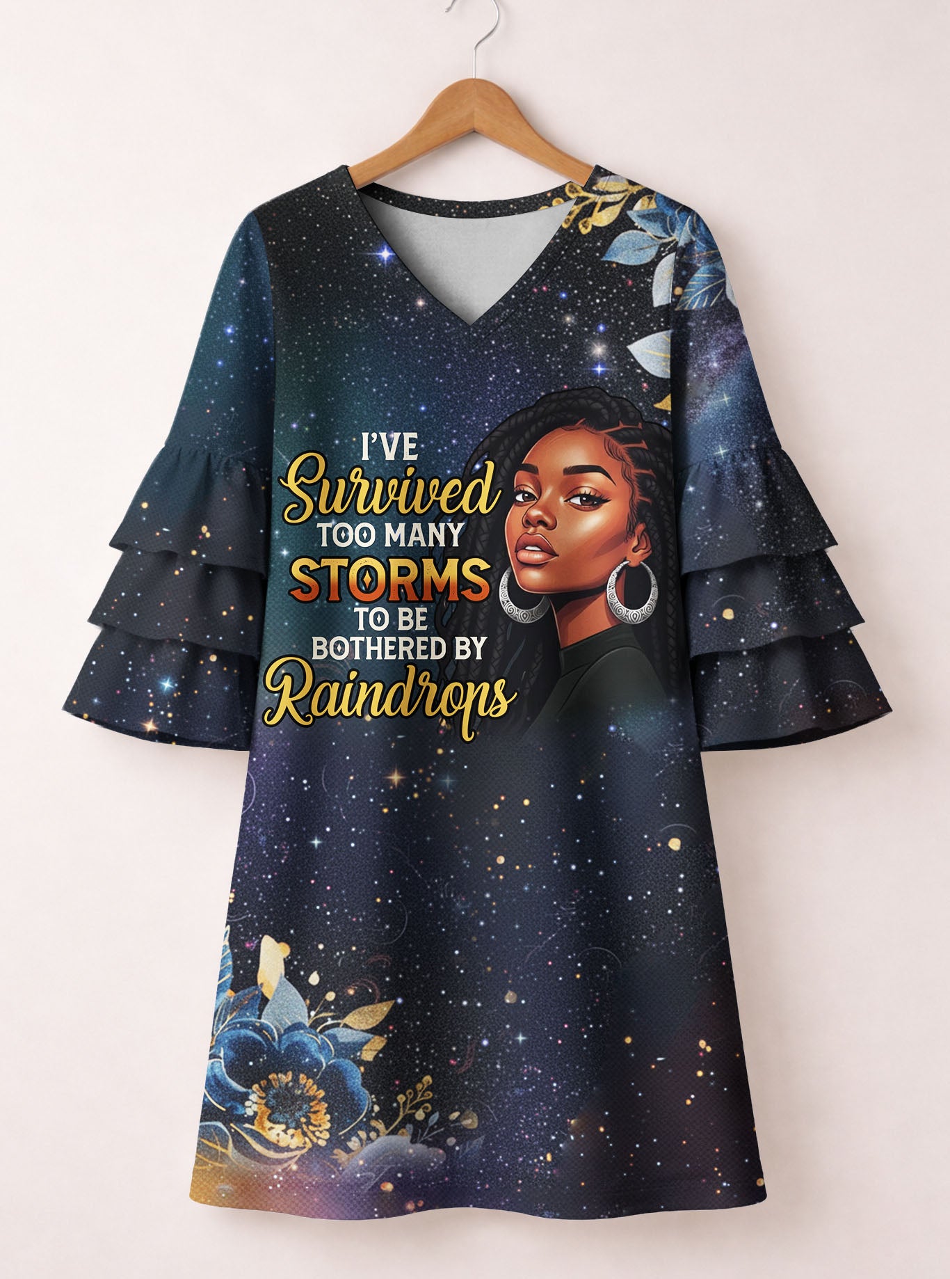 "Nyota" Stacked Ruffle Sleeve Dress