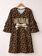 Mama Stacked Ruffle Sleeve Dress