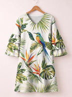 "Ndege" Stacked Ruffle Sleeve Dress