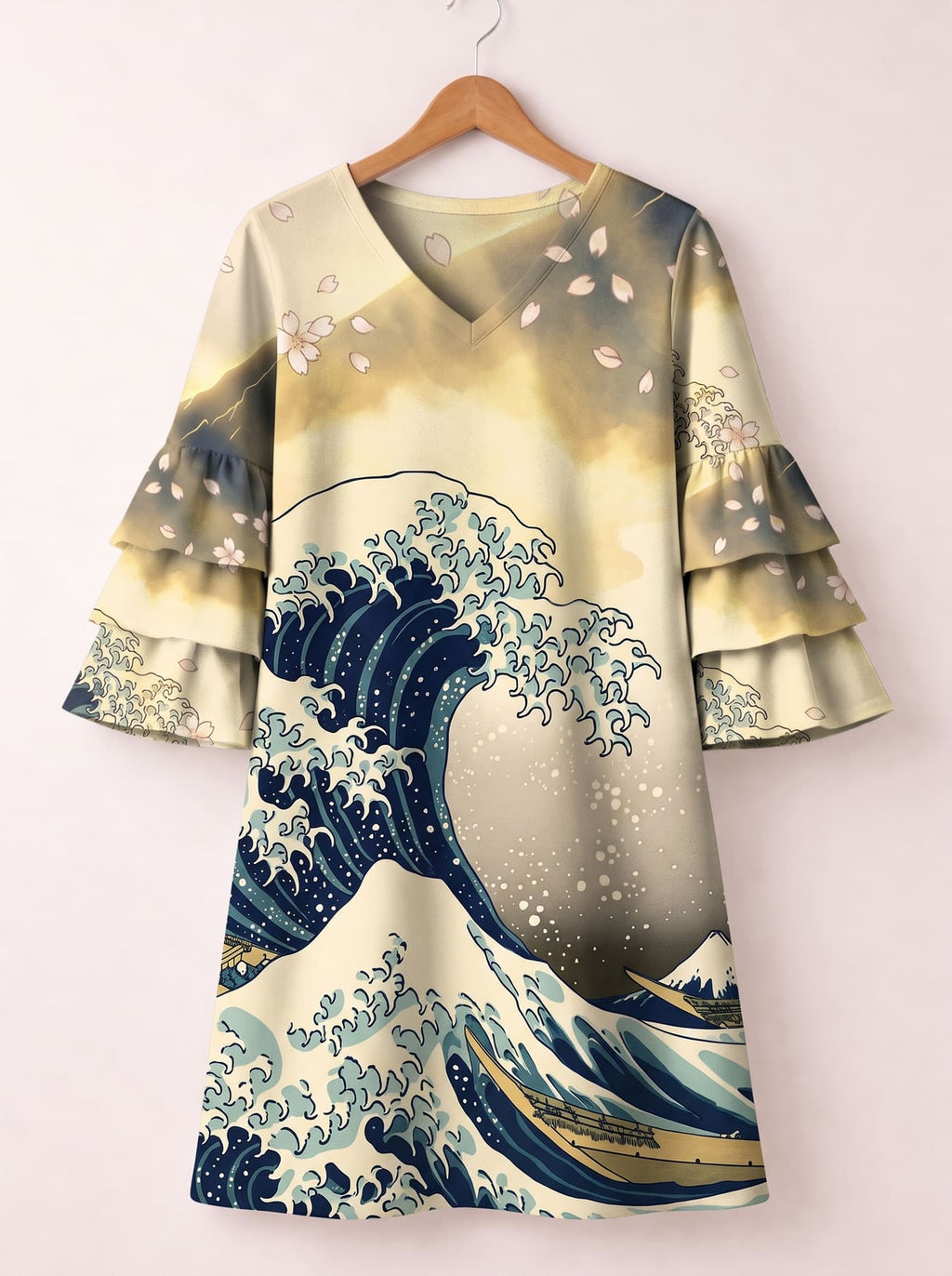 "Wimbi" Stacked Ruffle Sleeve Dress