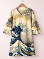 "Wimbi" Stacked Ruffle Sleeve Dress