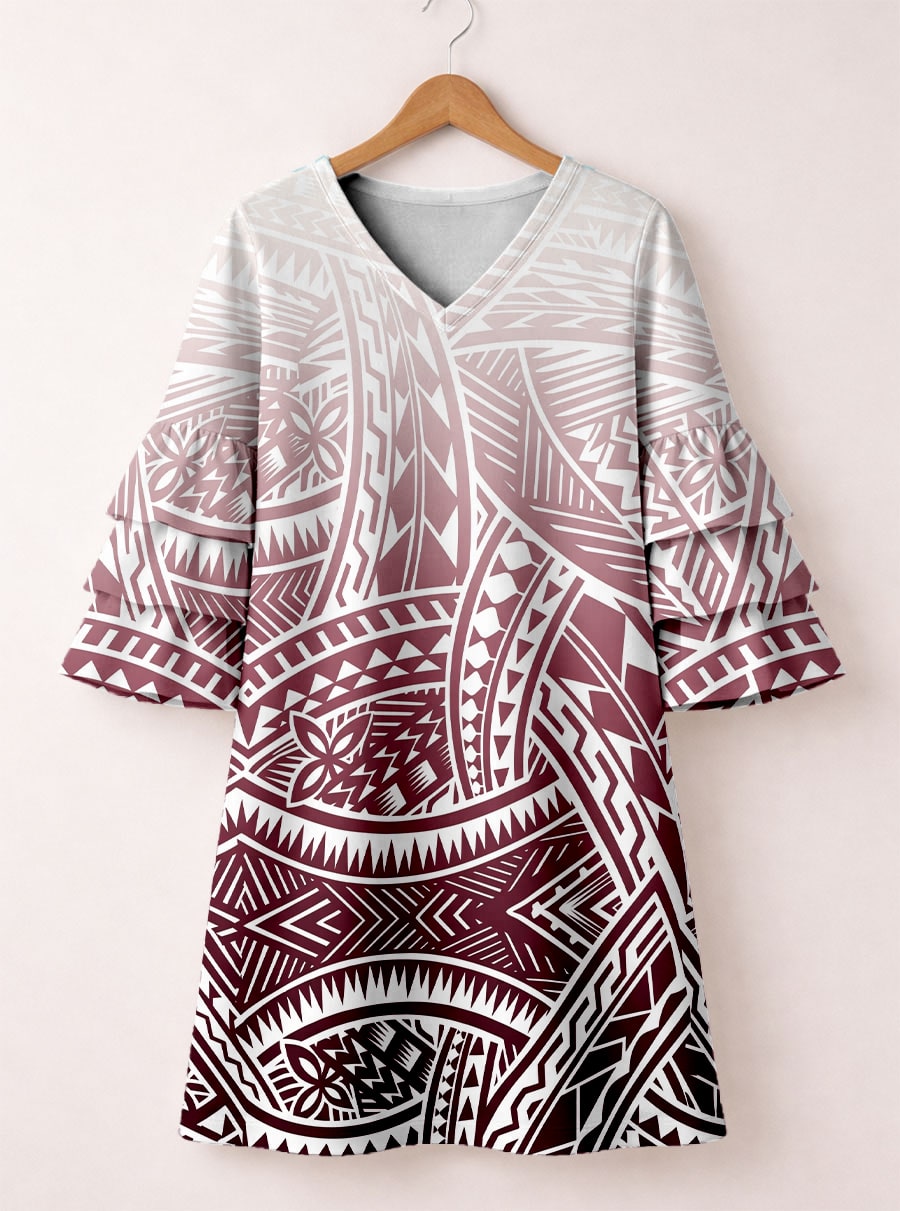"Kapa" Stacked Ruffle Sleeve Dress