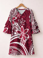 "Lehua" Stacked Ruffle Sleeve Dress