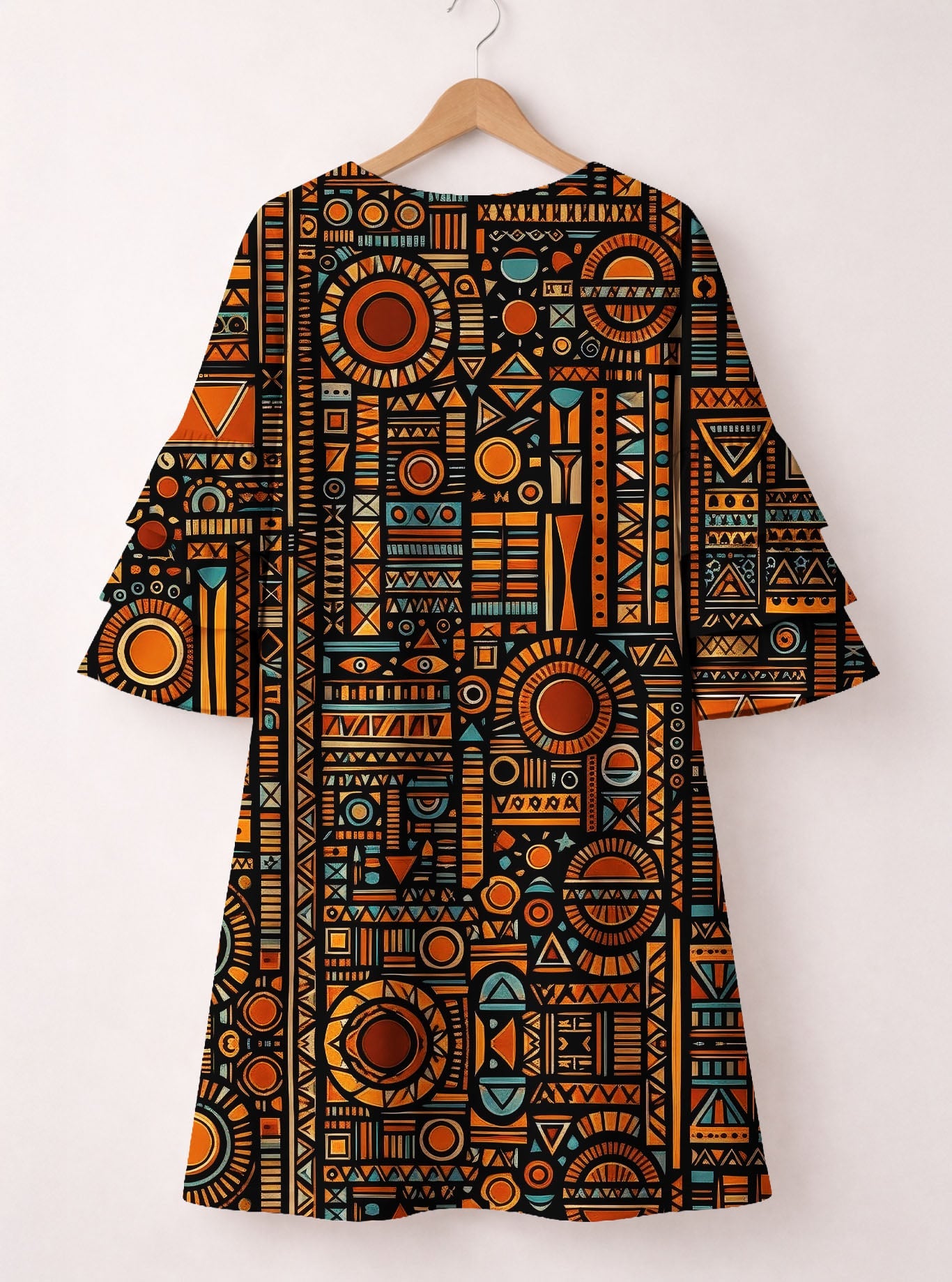 Afrocentric Pattern Stacked Ruffle Dress & Leggings Deal