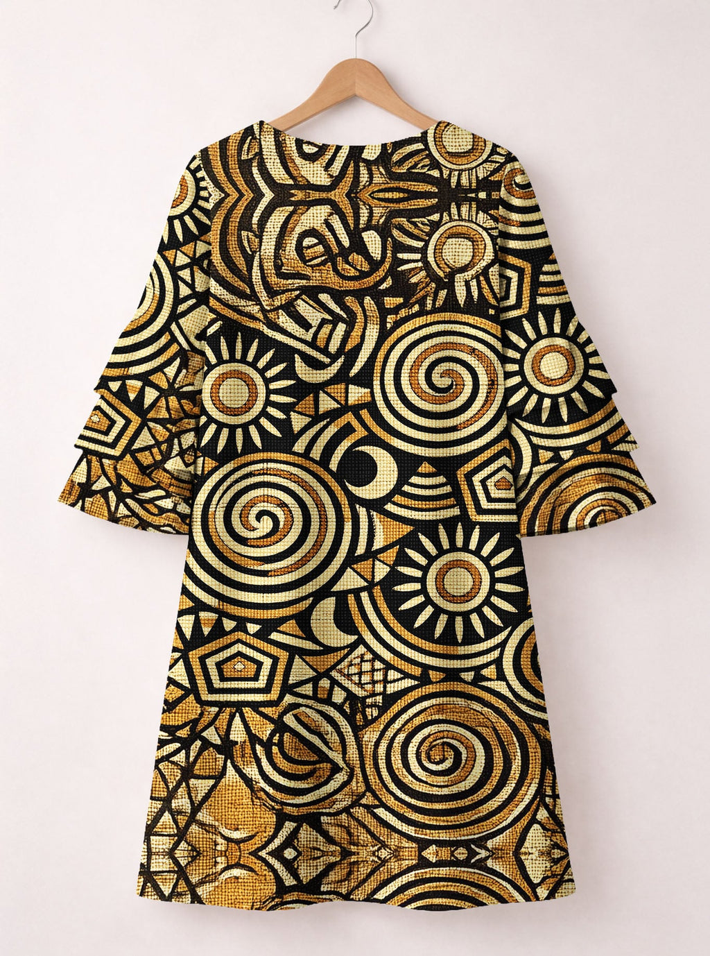 Sahara Stacked Ruffle Sleeve Dress