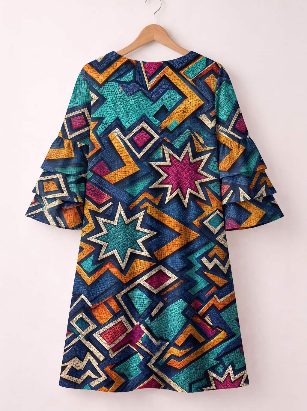 "Nuru" Stacked Ruffle Sleeve Dress