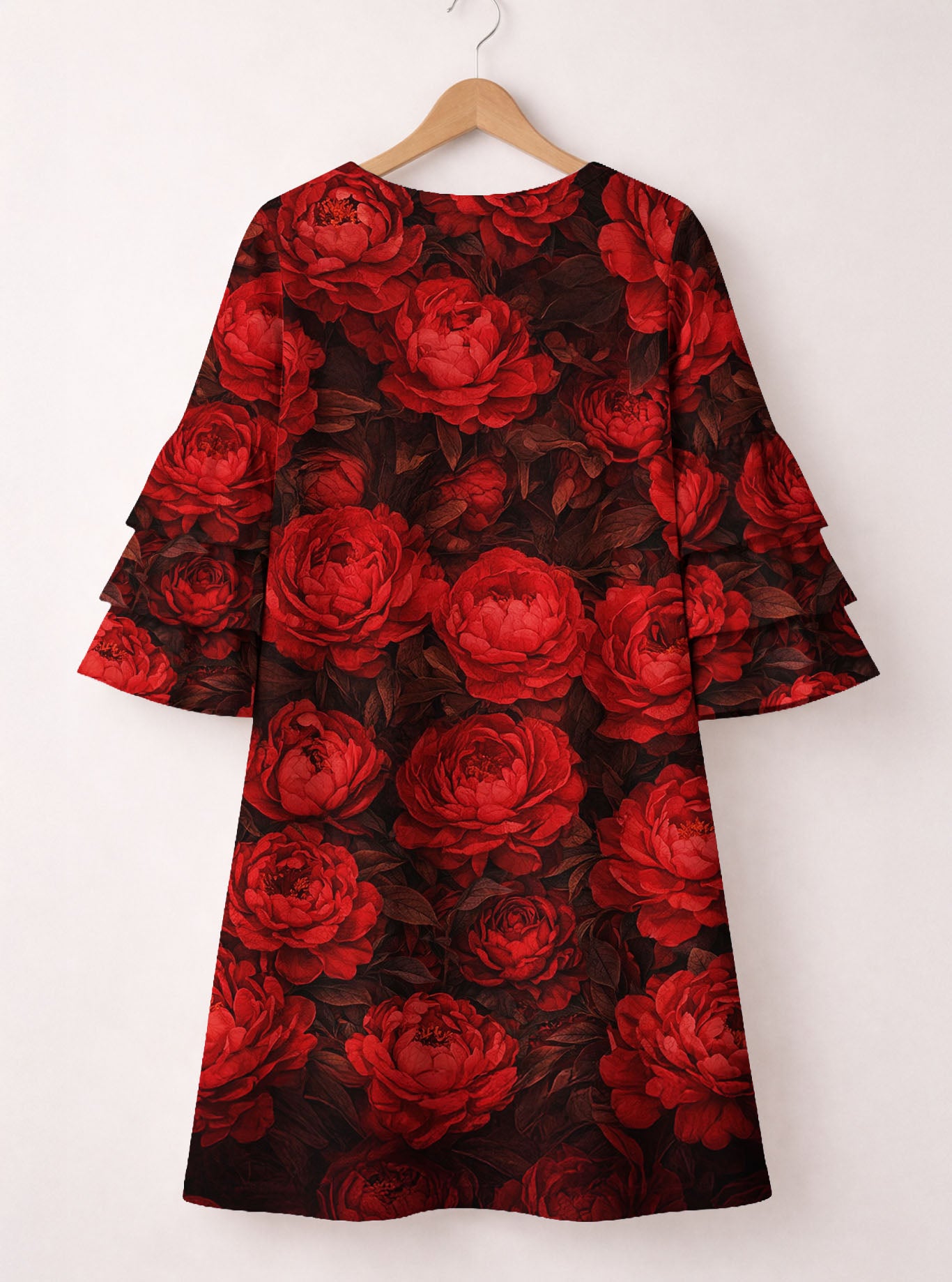 "Tosha" Stacked Ruffle Sleeve Dress