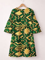 Emerald Sheba Stacked Ruffle Sleeve Dress