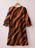"Moto" Stacked Ruffle Sleeve Dress