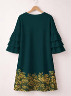 "Imara" Stacked Ruffle Sleeve Dress