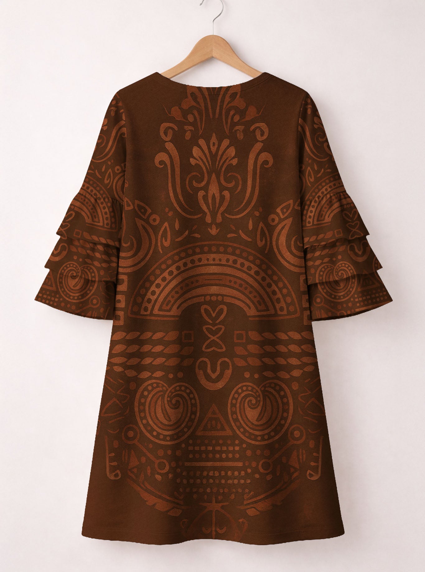 Dope Black Mom Stacked Ruffle Sleeve Dress