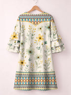 "Alizeti" Stacked Ruffle Sleeve Dress