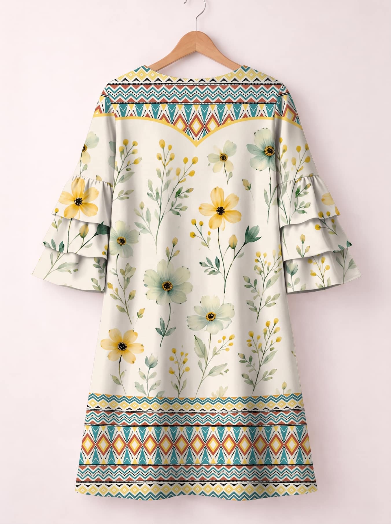 "Alizeti" Stacked Ruffle Sleeve Dress