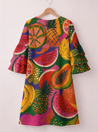 "Matunda" Stacked Ruffle Sleeve Dress