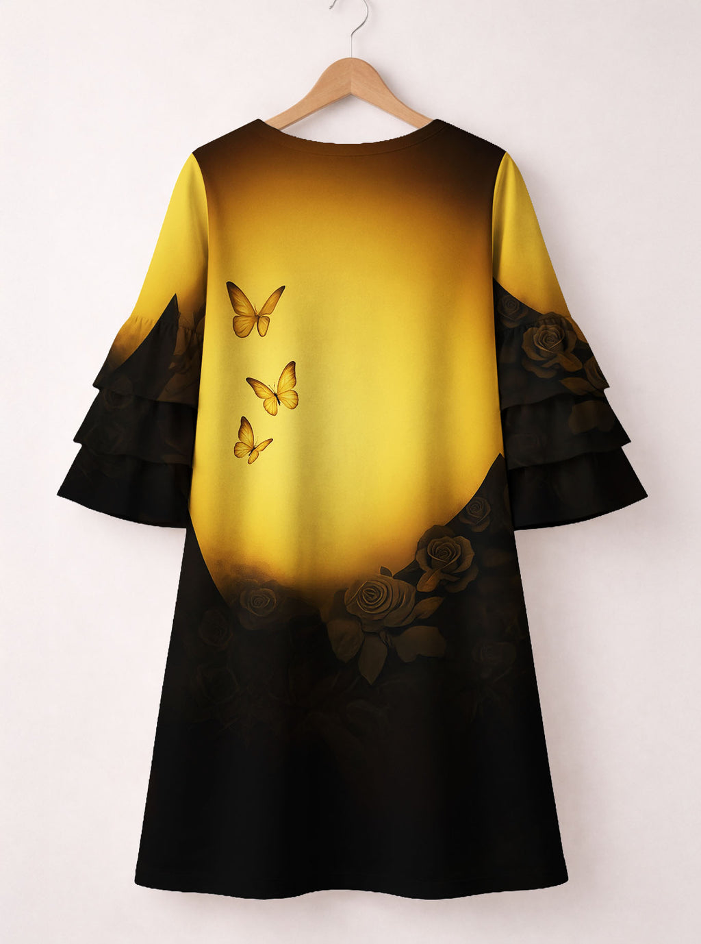 "Imani" Amber Stacked Ruffle Sleeve Dress