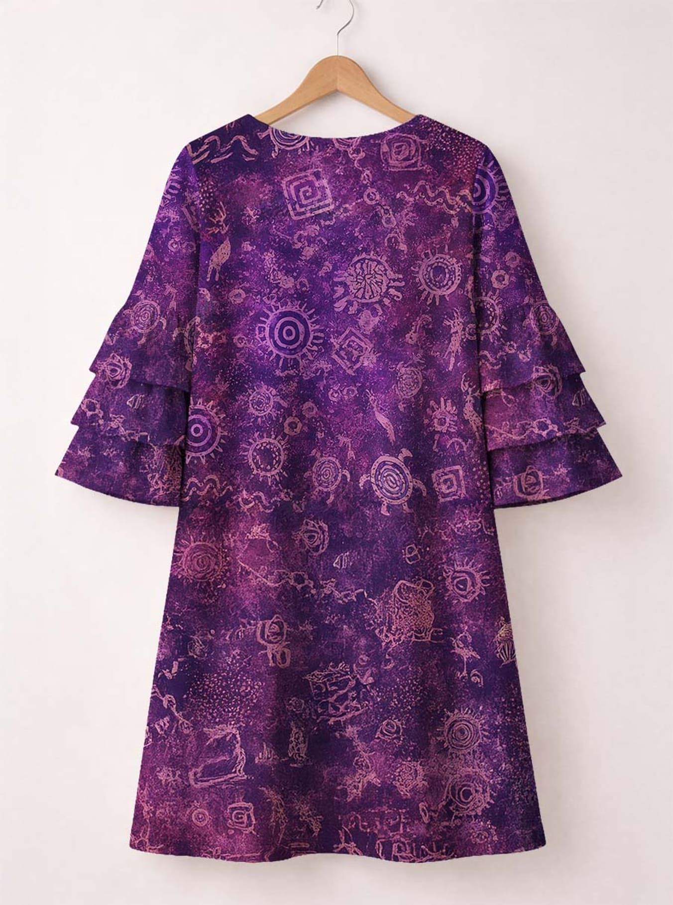 "Hekima" Stacked Ruffle Sleeve Dress