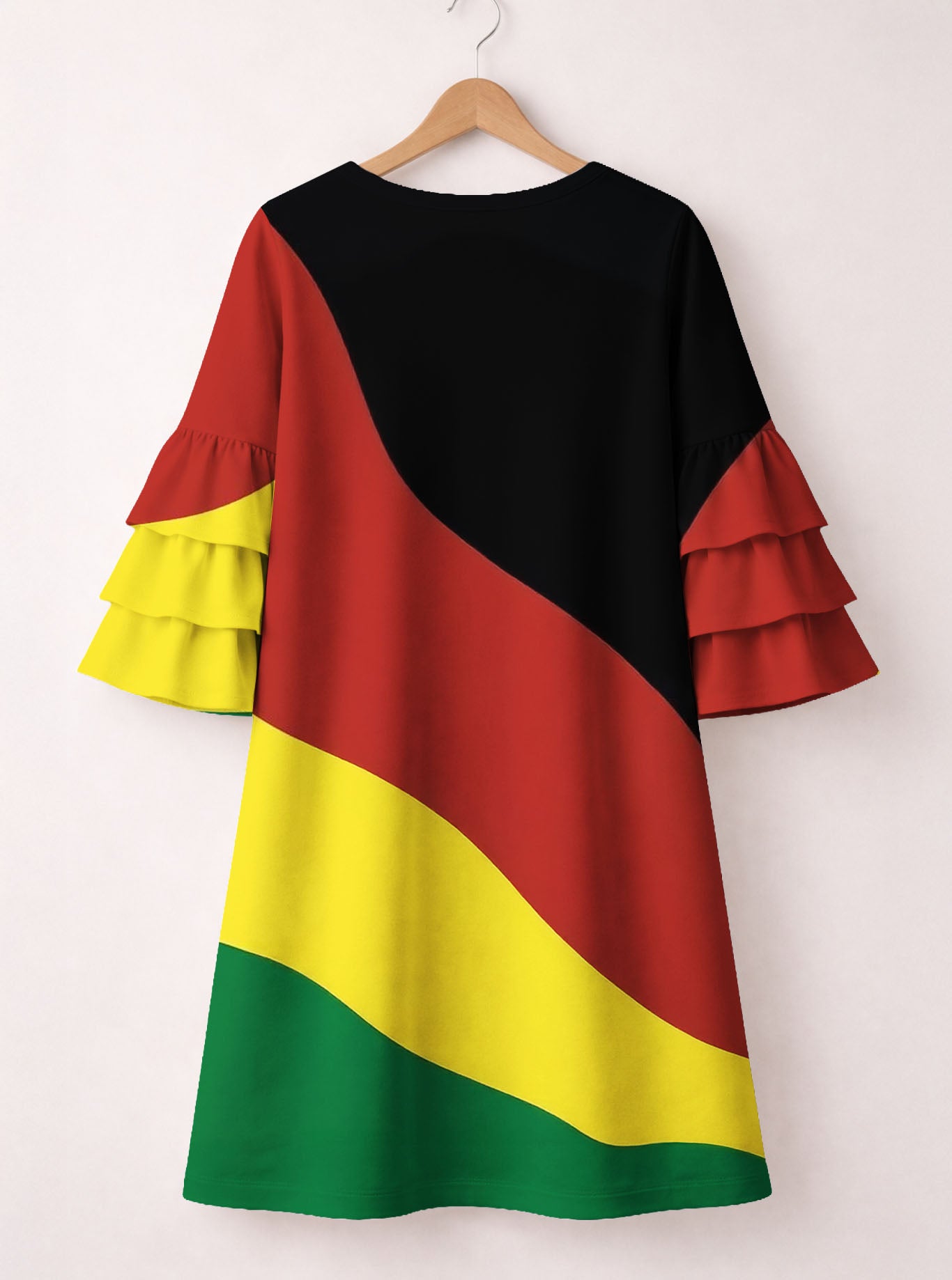 Black History Stacked Ruffle Sleeve Dress