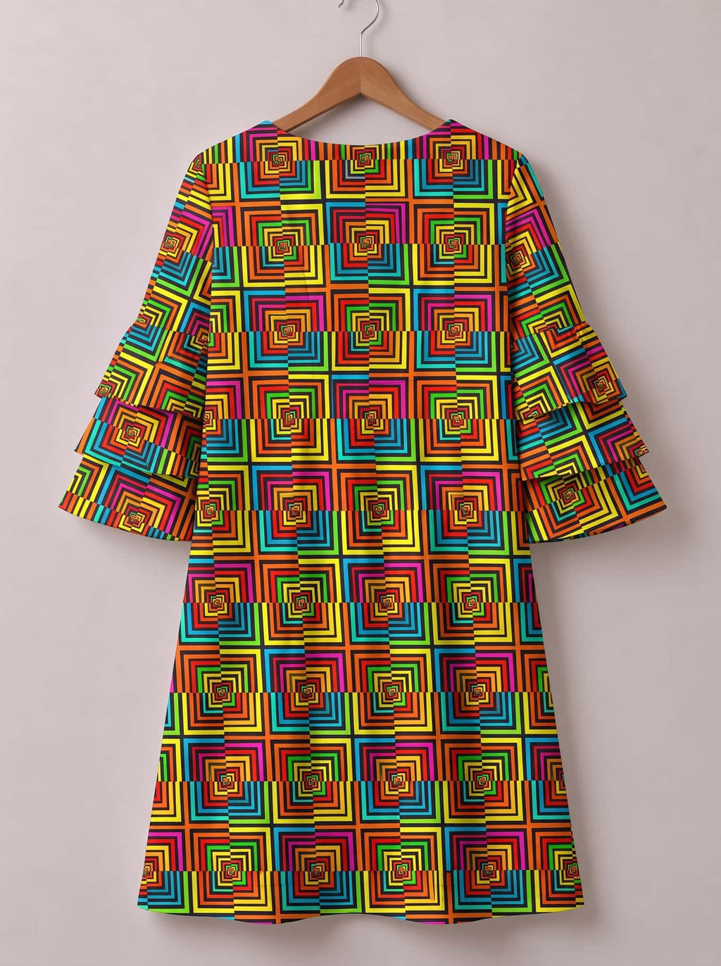 "Msonge" Stacked Ruffle Sleeve Dress