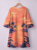"Machweo" Stacked Ruffle Sleeve Dress