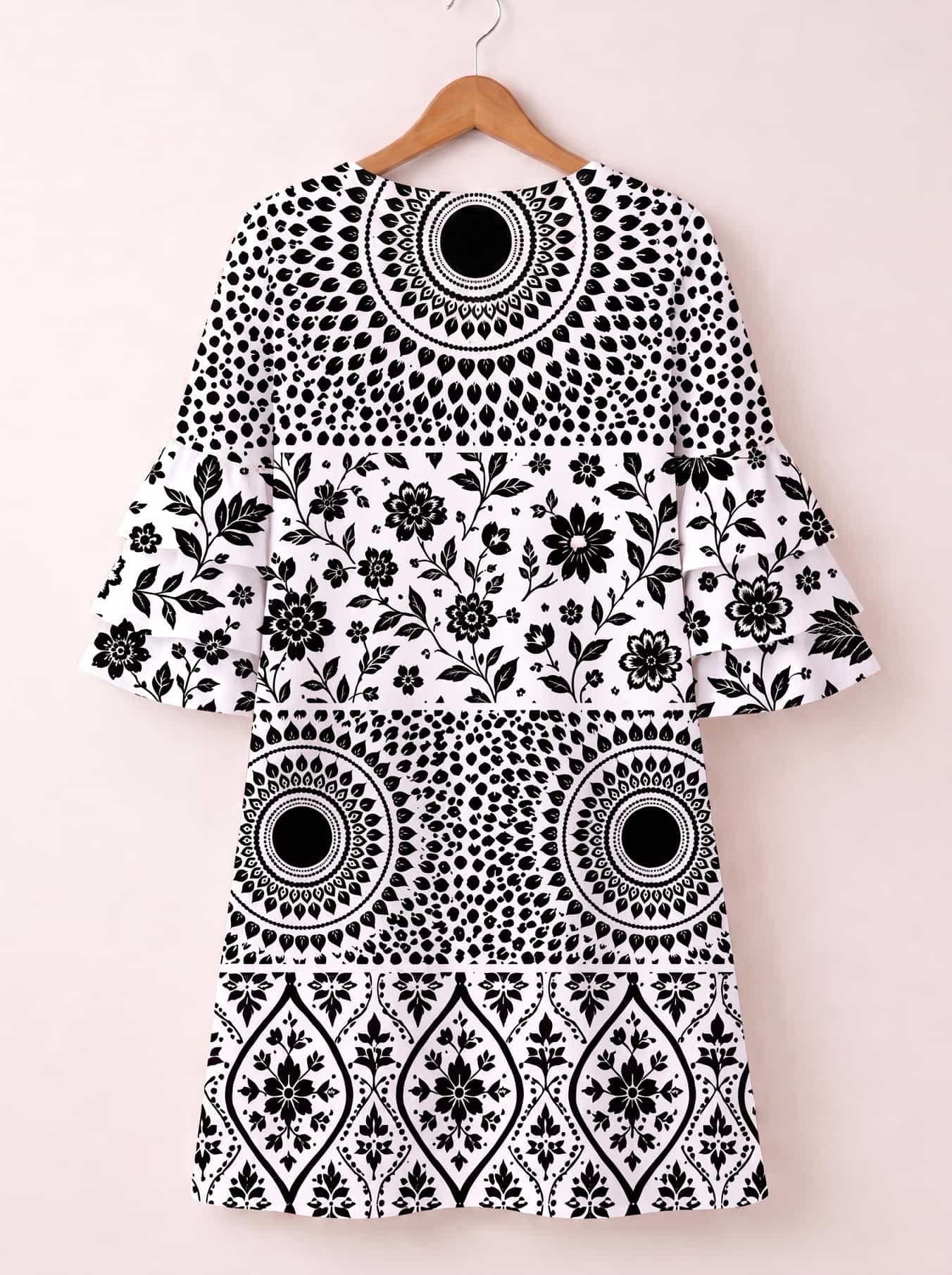 "Mwanga" Stacked Ruffle Sleeve Dress