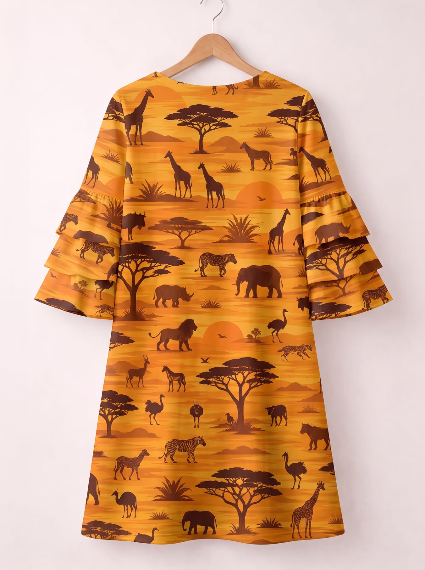 "Mbuga" Stacked Ruffle Sleeve Dress