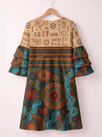 "Mto" Stacked Ruffle Sleeve Dress